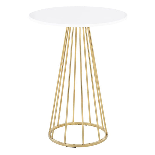 LumiSource Canary Cece Counter Table, Gold Metal/White - T36-CNRYCECE2AUW