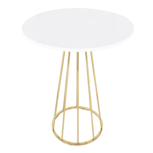LumiSource Canary Cece Counter Table, Gold Metal/White
