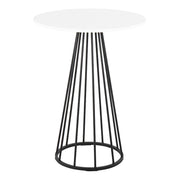 LumiSource Canary Cece Counter Table, Black Steel/White - T36-CNRYCECE2BKW