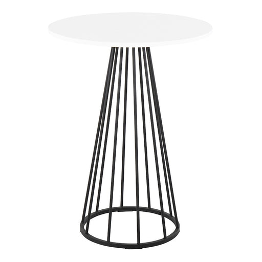 LumiSource Canary Cece Counter Table, Black Steel/White - T36-CNRYCECE2BKW