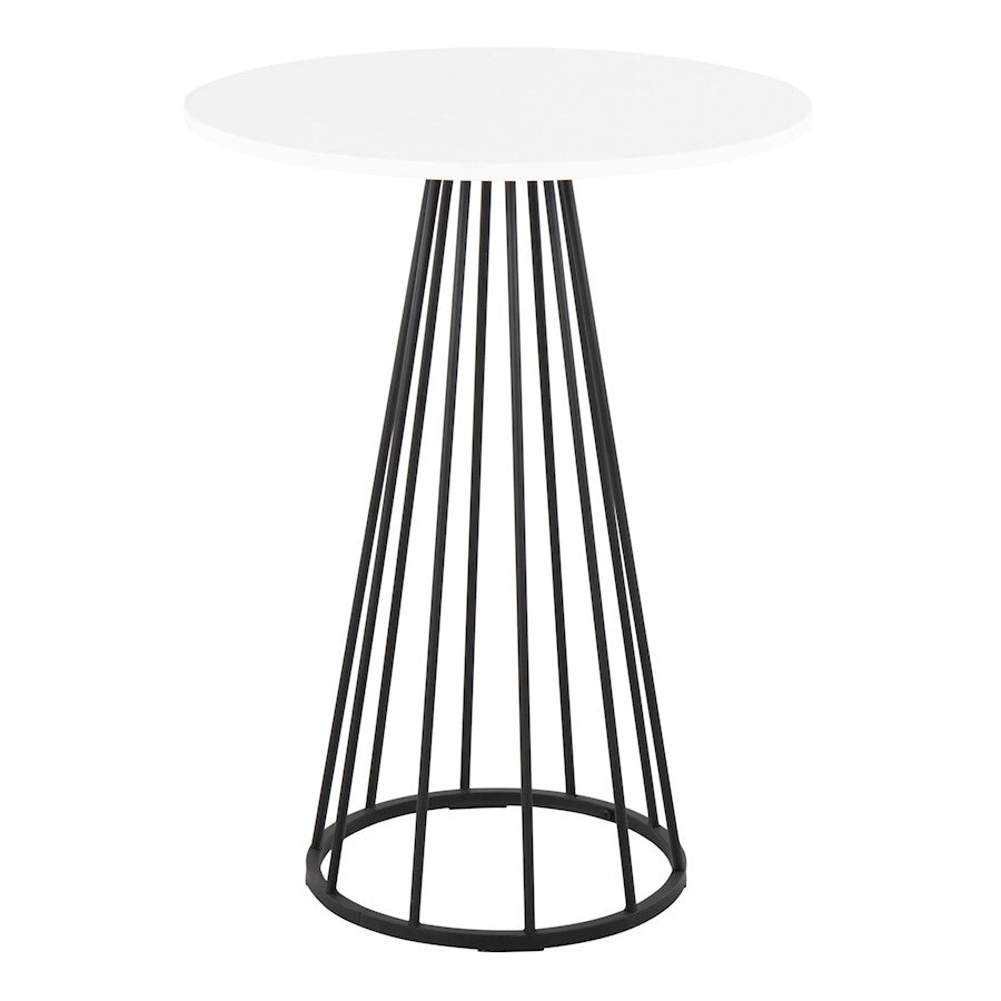 LumiSource Canary Cece Counter Table, Black Steel/White - T36-CNRYCECE2BKW
