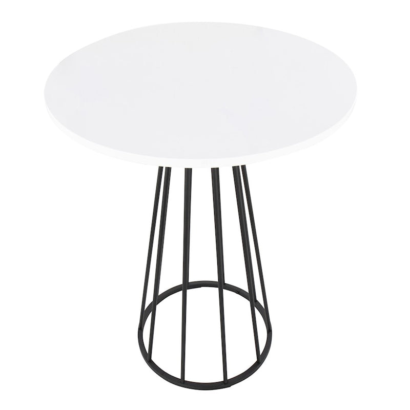 LumiSource Canary Cece Counter Table, Black Steel/White