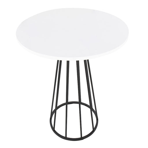 LumiSource Canary Cece Counter Table, Black Steel/White