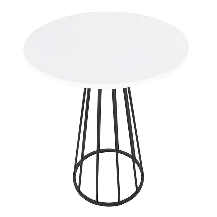 LumiSource Canary Cece Counter Table, Black Steel/White