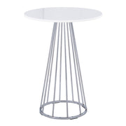 LumiSource Canary Cece Counter Table, Chrome/White - T36-CNRYCECE2CHRMW
