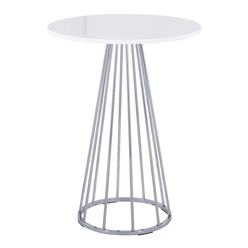 LumiSource Canary Cece Counter Table, Chrome/White - T36-CNRYCECE2CHRMW