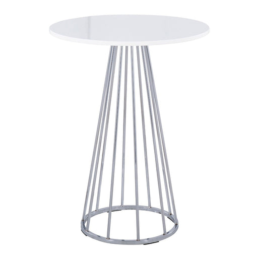 LumiSource Canary Cece Counter Table, Chrome/White - T36-CNRYCECE2CHRMW