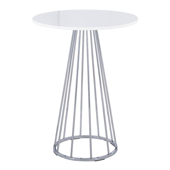 LumiSource Canary Cece Counter Table, Chrome/White - T36-CNRYCECE2CHRMW