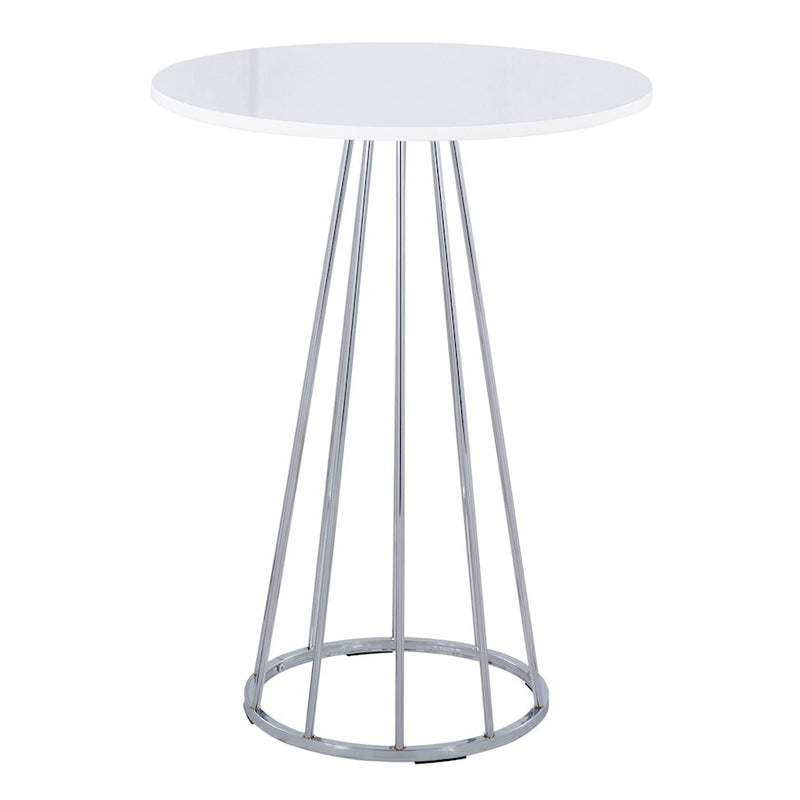 LumiSource Canary Cece Counter Table, Chrome/White