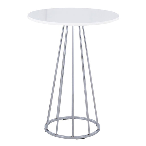 LumiSource Canary Cece Counter Table, Chrome/White