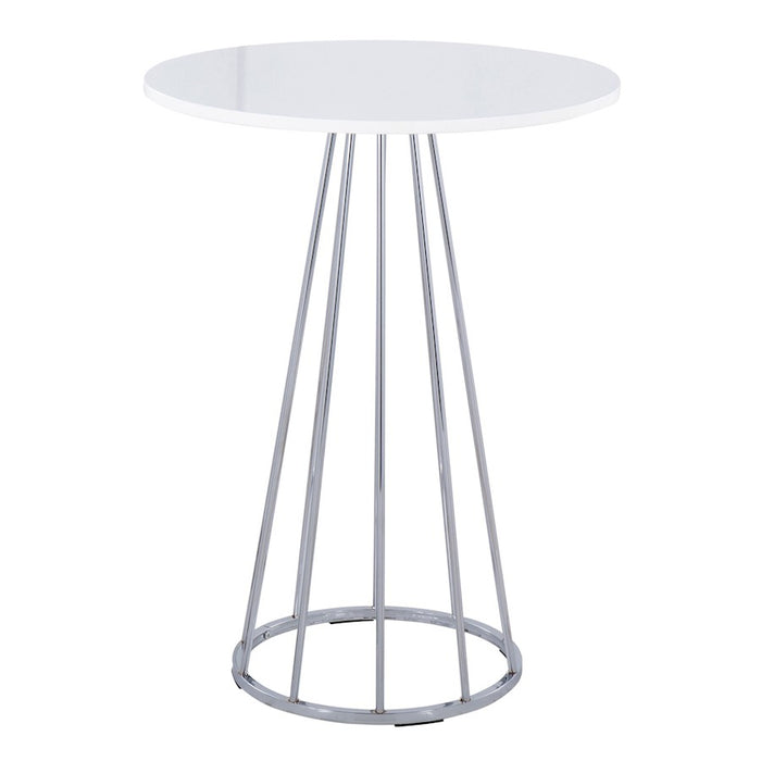 LumiSource Canary Cece Counter Table, Chrome/White