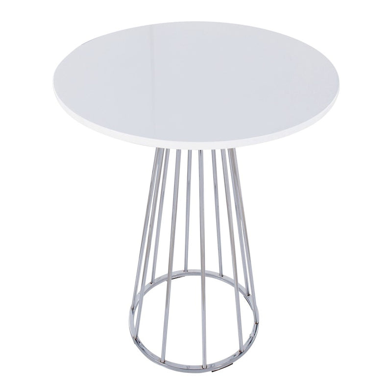 LumiSource Canary Cece Counter Table, Chrome/White