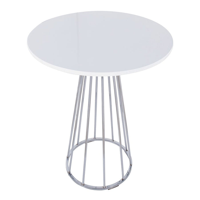 LumiSource Canary Cece Counter Table, Chrome/White