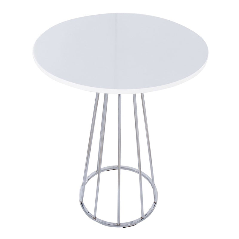 LumiSource Canary Cece Counter Table, Chrome/White