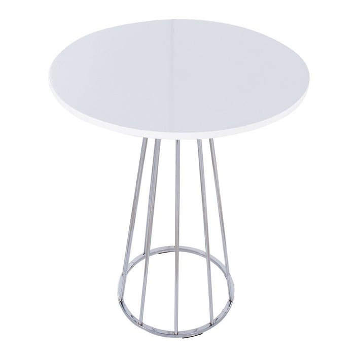 LumiSource Canary Cece Counter Table, Chrome/White