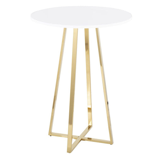 LumiSource Cosmo Cece Counter Table, Gold Steel/White MDF - T36-COSMOCECE2AUW