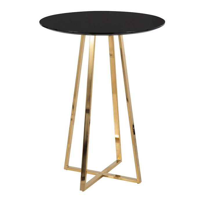 LumiSource Canary Counter Table, Gold Steel/Black MDF - T36-COSMOCNRY2AUBK
