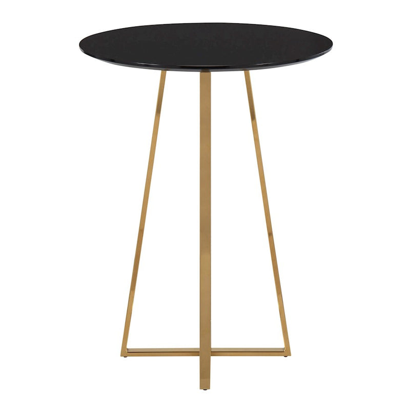 LumiSource Canary Counter Table, Gold Steel/Black MDF