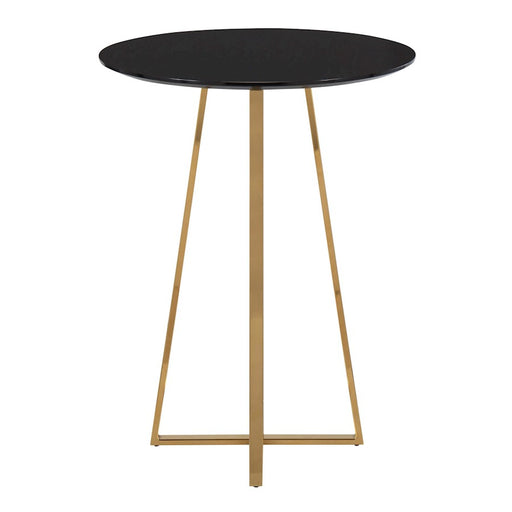 LumiSource Canary Counter Table, Gold Steel/Black MDF