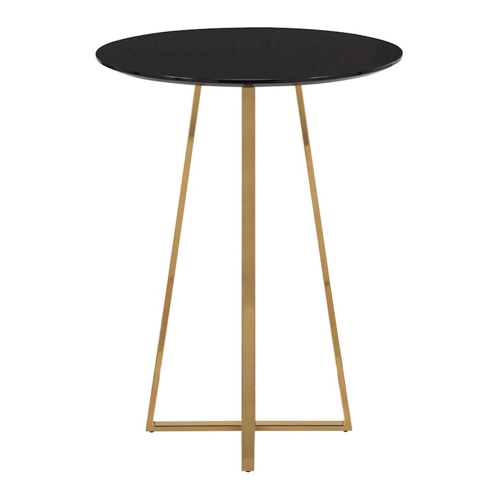 LumiSource Canary Counter Table, Gold Steel/Black MDF