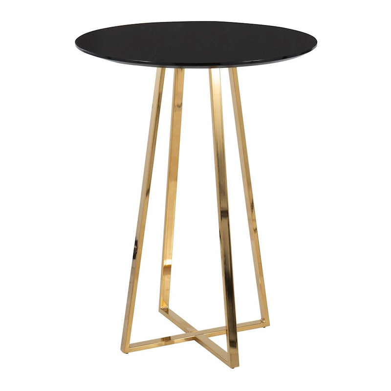LumiSource Canary Counter Table, Gold Steel/Black MDF