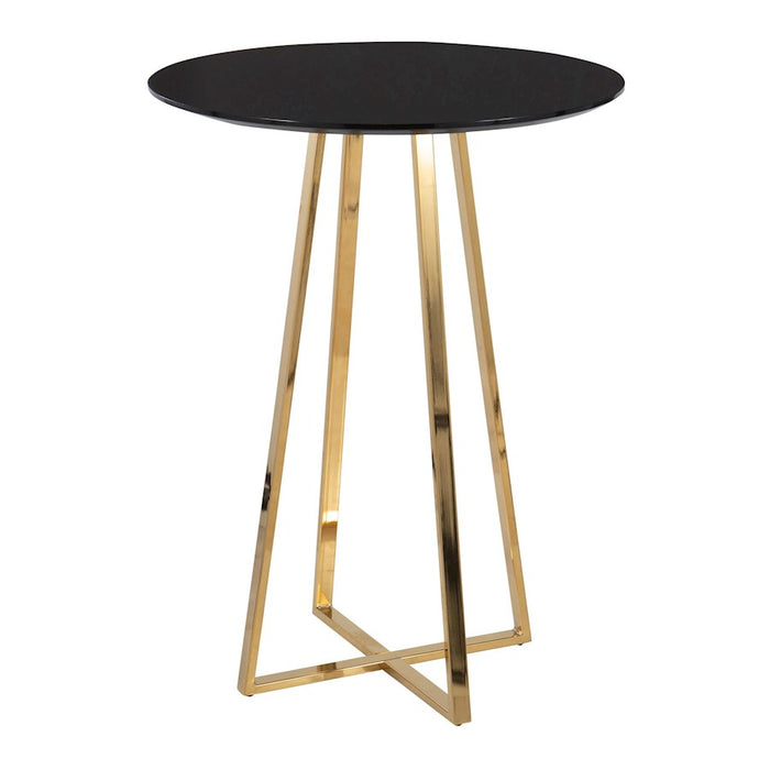 LumiSource Canary Counter Table, Gold Steel/Black MDF