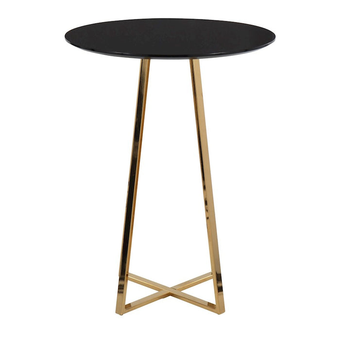 LumiSource Canary Counter Table, Gold Steel/Black MDF