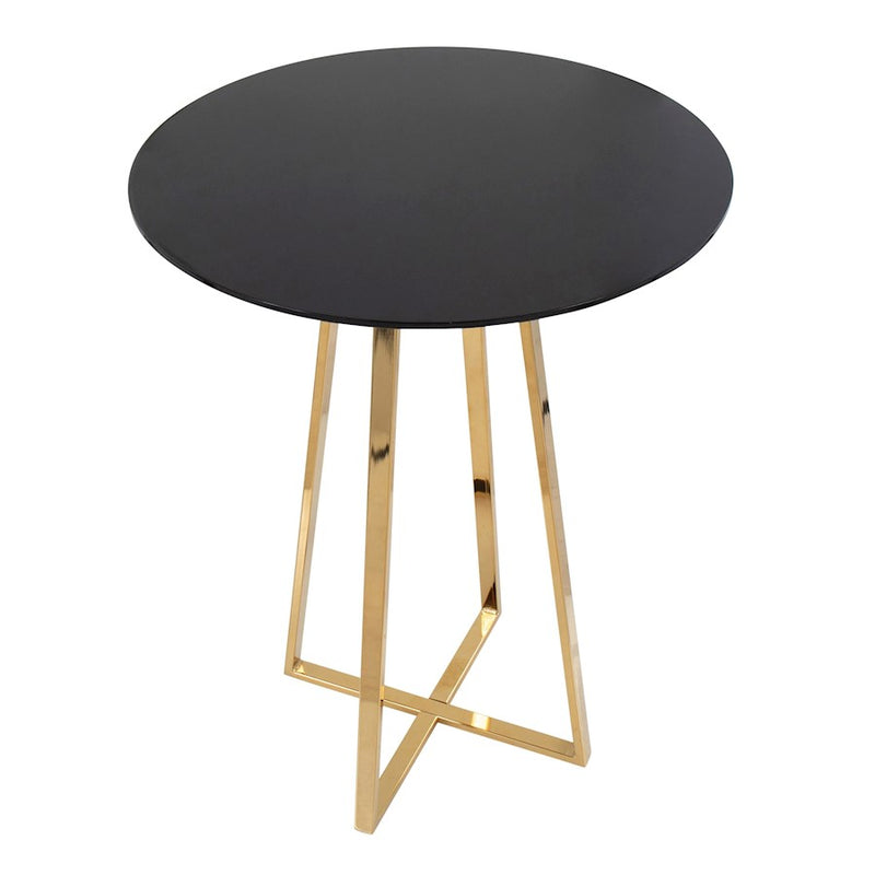 LumiSource Canary Counter Table, Gold Steel/Black MDF