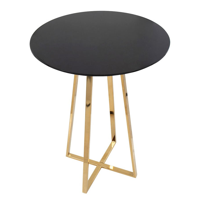 LumiSource Canary Counter Table, Gold Steel/Black MDF