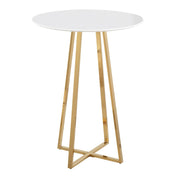 LumiSource Canary Counter Table, Gold Metal/White MDF - T36-COSMOCNRY2AUW
