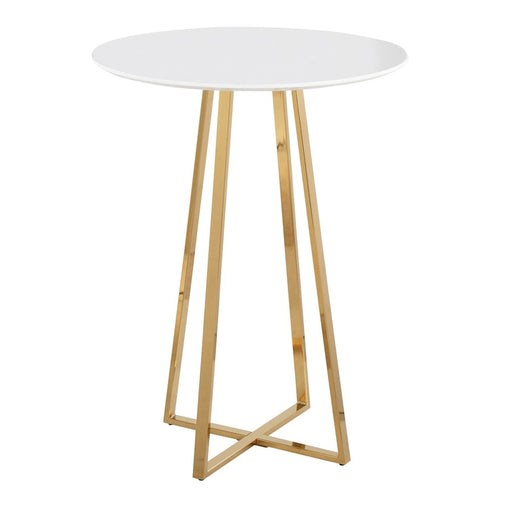 LumiSource Canary Counter Table, Gold Metal/White MDF - T36-COSMOCNRY2AUW