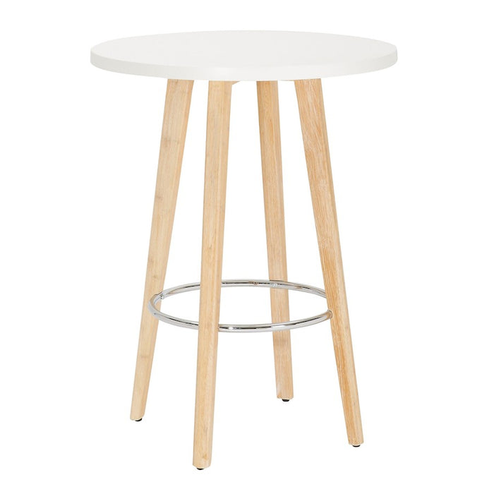 LumiSource Ahoy Counter Table, White Washed/Chrome/White MDF - T37-AHOY-RWWW