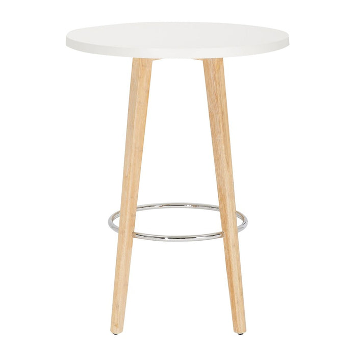 LumiSource Ahoy Counter Table, White Washed/Chrome/White MDF