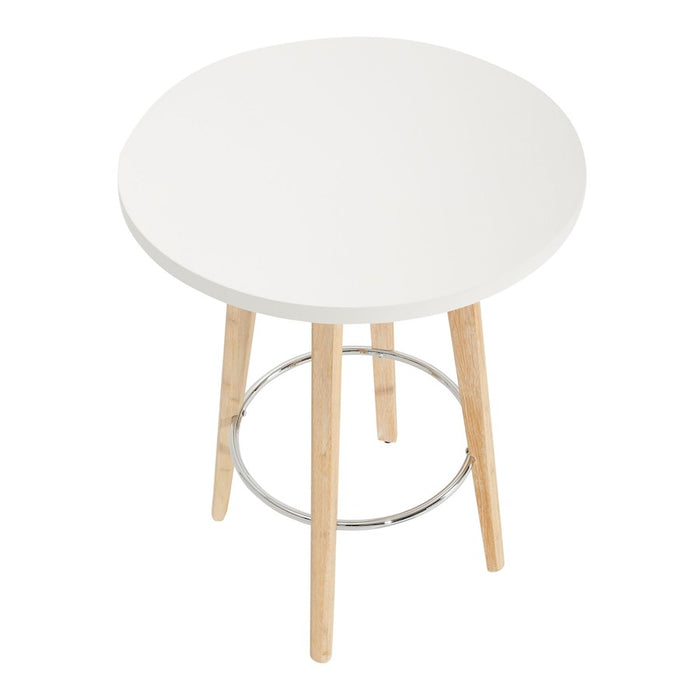 LumiSource Ahoy Counter Table, White Washed/Chrome/White MDF
