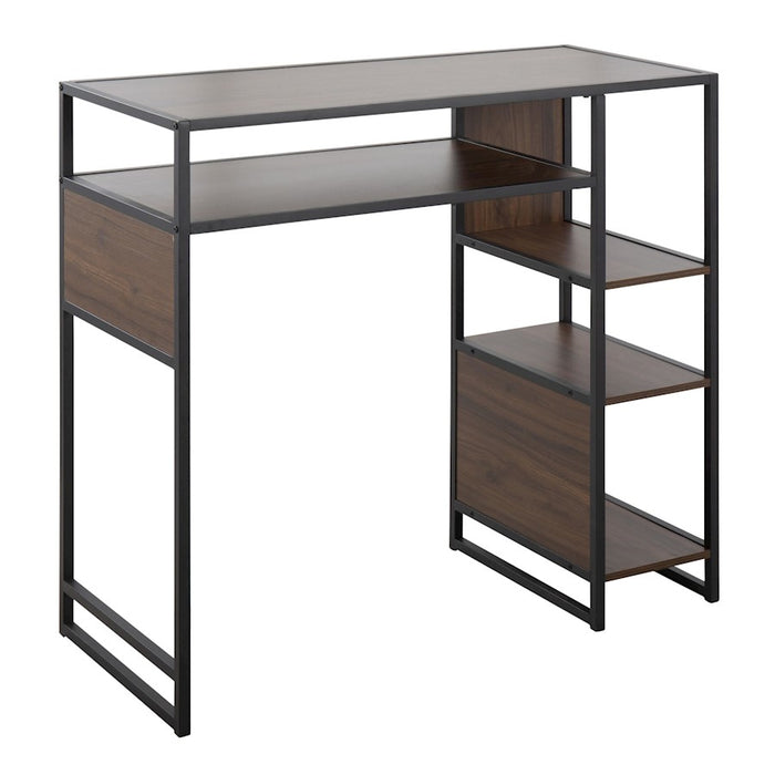 LumiSource Display Bar Height Table Storage, Black/Walnut - T39-DISPLAYBK-WL