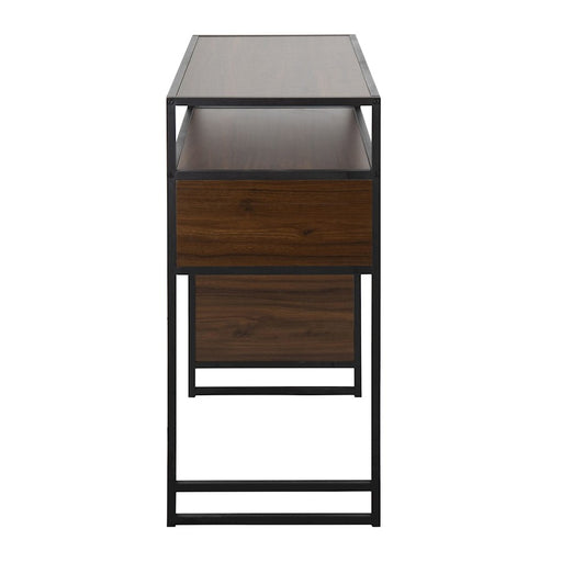 LumiSource Display Bar Height Table Storage, Black/Walnut