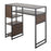 LumiSource Display Bar Height Table Storage, Black/Walnut