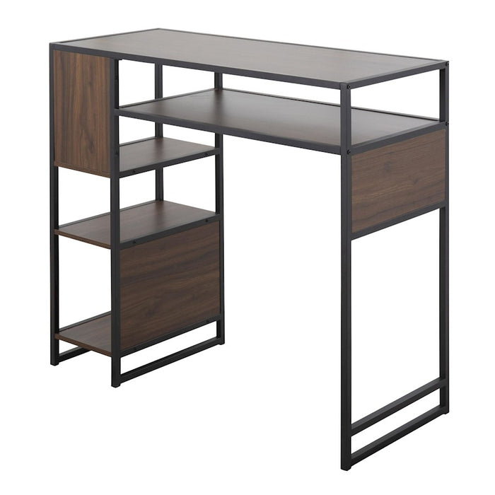 LumiSource Display Bar Height Table Storage, Black/Walnut