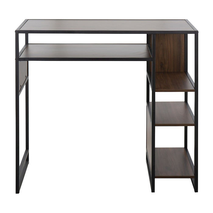 LumiSource Display Bar Height Table Storage, Black/Walnut