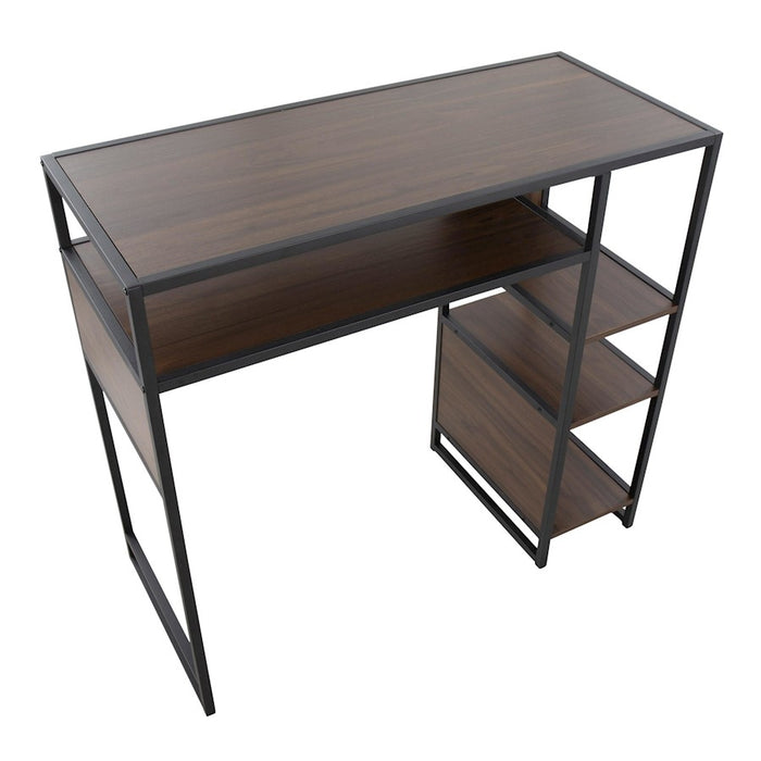 LumiSource Display Bar Height Table Storage, Black/Walnut