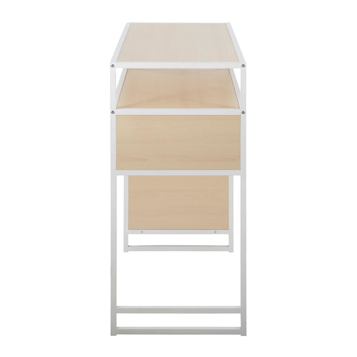 LumiSource Display Bar Height Table Storage, White/Natural