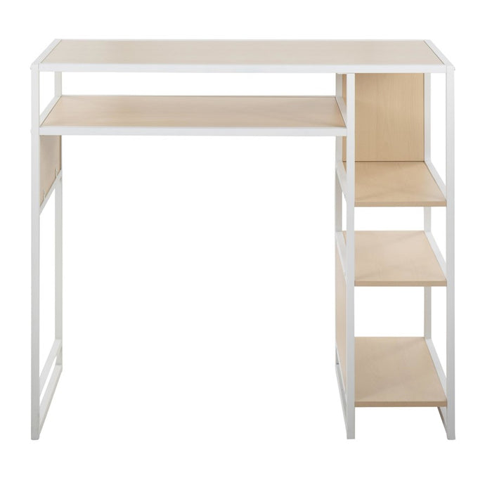 LumiSource Display Bar Height Table Storage, White/Natural