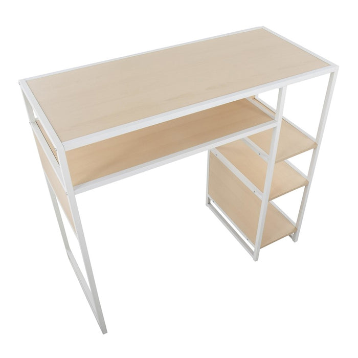 LumiSource Display Bar Height Table Storage, White/Natural