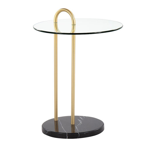 LumiSource Claire Side Table, Black/Gold/Clear - TB-CLAIREBKMBAU