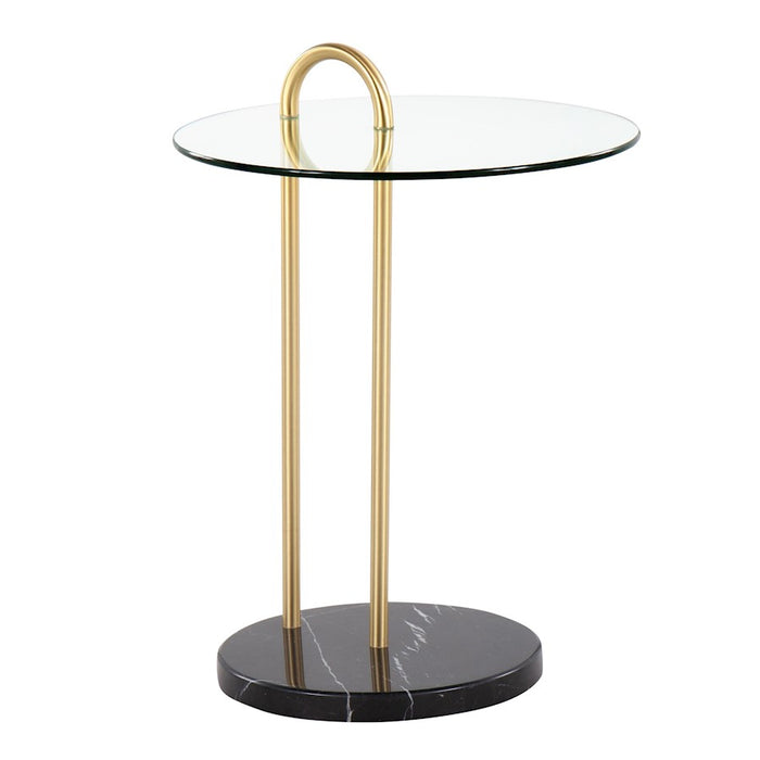 LumiSource Claire Side Table, Black/Gold/Clear - TB-CLAIREBKMBAU