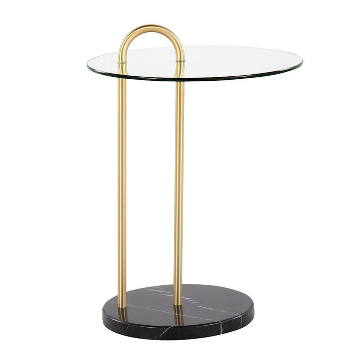LumiSource Claire Side Table, Black/Gold/Clear