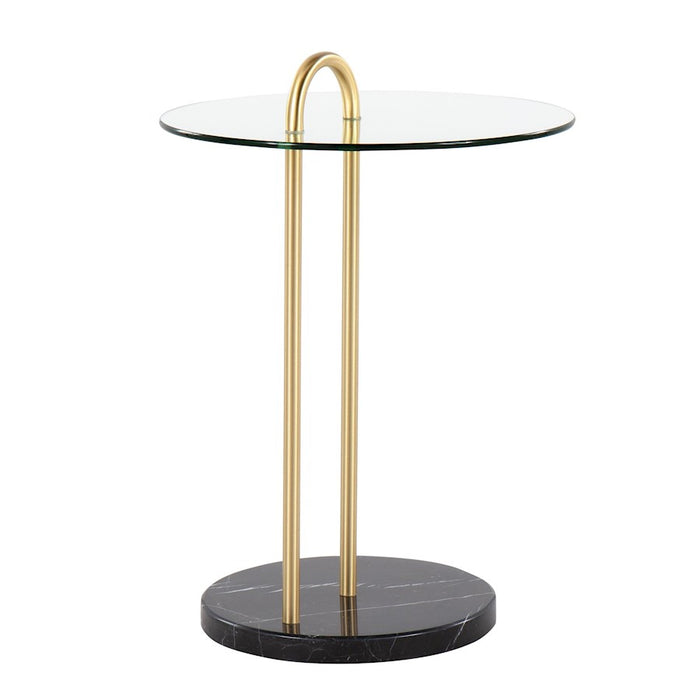 LumiSource Claire Side Table, Black/Gold/Clear