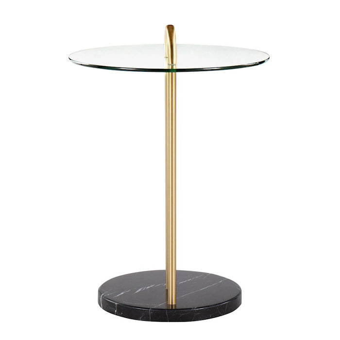 LumiSource Claire Side Table, Black/Gold/Clear