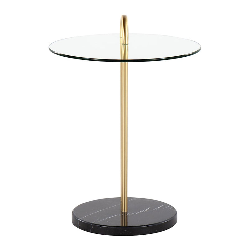 LumiSource Claire Side Table, Black/Gold/Clear