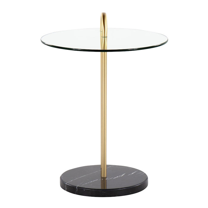 LumiSource Claire Side Table, Black/Gold/Clear